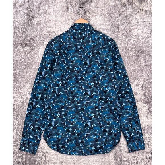 Culturata Dress Shirt 40 / Medium Mens Blue Tailored Fit Long Sleeve - Picture 3 of 8